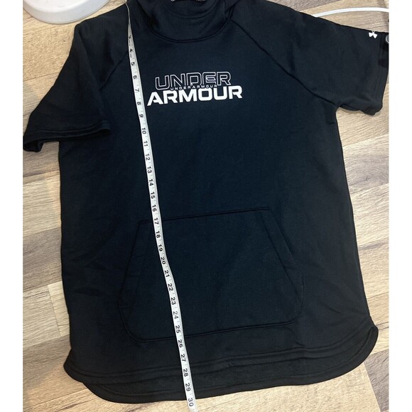 Under Armour Women's UA Short Sleeve Hoodie Black Loose Fit , UA Sweatshirts - Picture 7 of 9